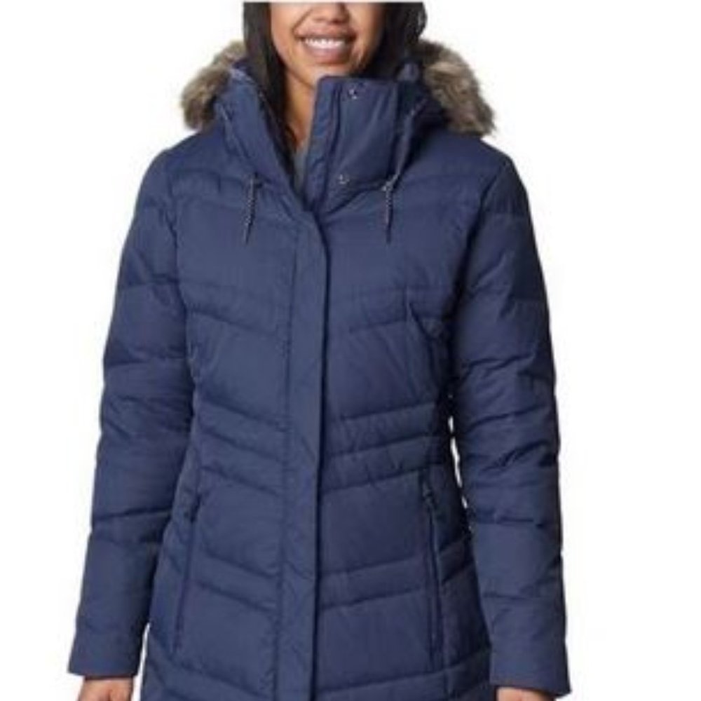 COLUMBIA: Womens Catherine Creek Mid Down Jacket - navy (Nocturnal)